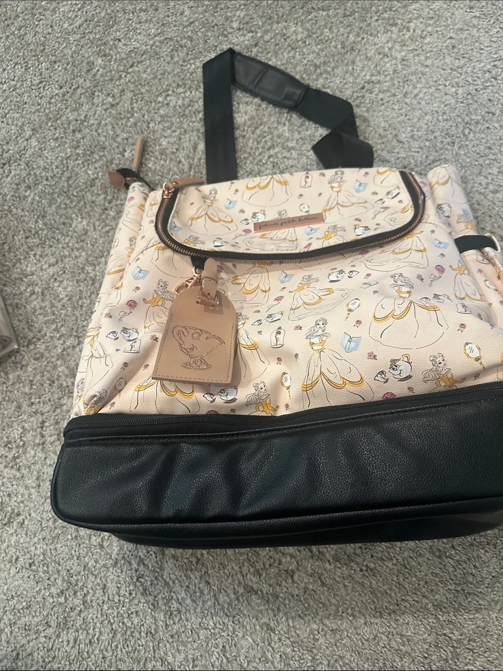 Petunia Pickle Bottom Cream and Black Disney Print Backpack - Picture 1 of 6
